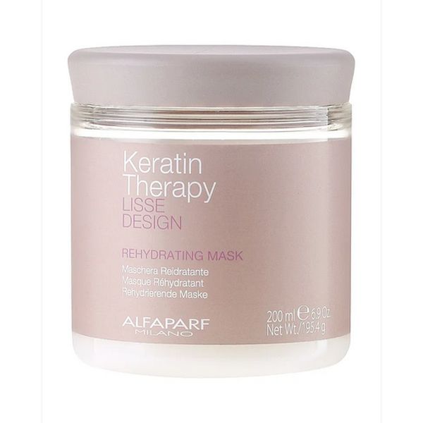 Alfaparf Keratin Therapy Lisse Design Rehydrating Mask - Кератиновая увлажняющая восстанавливающая маска для волос 200 мл