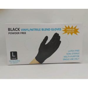 Перчатки Black VINIL/NITRILE BLEND GLOVES нитрило-виниловые (100 штук) размер L