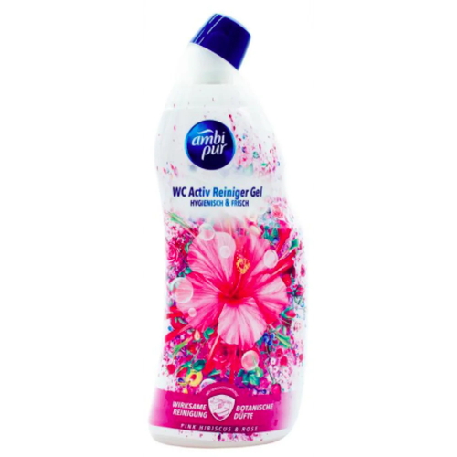 Гель для чистки туалета Ambi Pur WC Active Gel Гибискус и роза, 750 мл