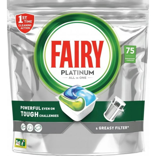 Капсулы для посудомойки Fairy Platinum All in One 75 шт