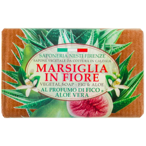 Натуральное марсельское мыло Nesti Dante Marsiglia в Fiore Fico и Aloe Vera, Инжир и Алоэ, 125 г