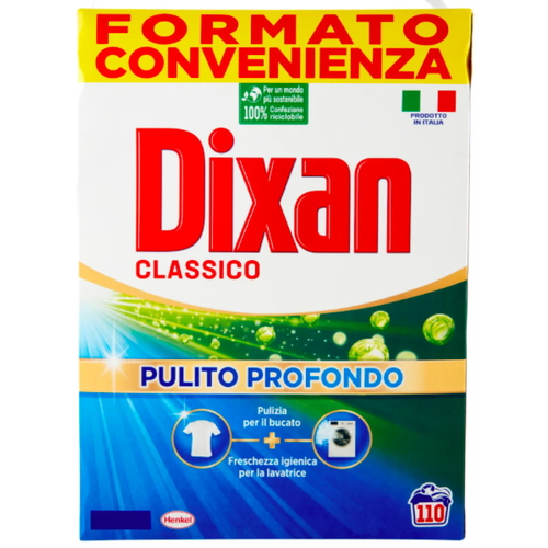 Стиральный порошок для стирки белых и цветных вещей DIXAN Classico, 6,6 кг, 110 стирок