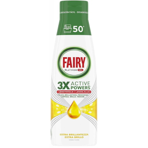 Гель-концентрат для мытья посуды в посудомоечной машине Fairy Platinum Gel 3 active powers лимон 50 доз 1 л
