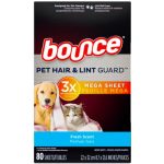 Салфетки для сушильной машины Bounce Pet Dryer Sheets, Outdoor Fresh Scent, 80 шт