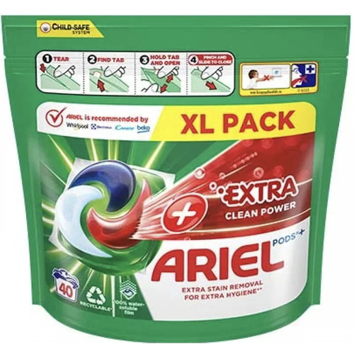 Капсулы для стирки универсальные Ariel Pods All in 1 + Extra clean power 40 шт