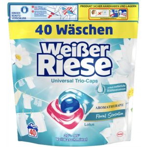Капсулы для стирки универсальные Weisser Riese Universal Trio-Caps AromaTherapie Lotos & Mondelol 40 капсул