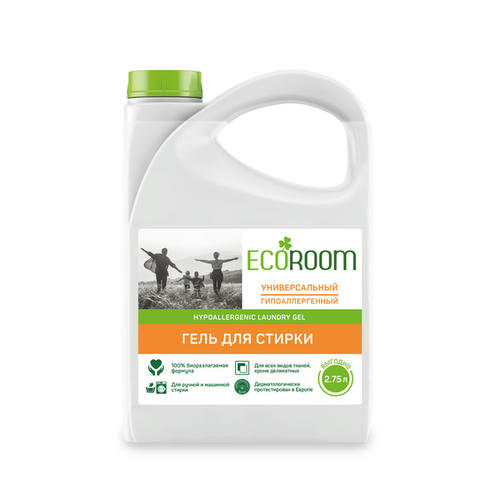 Гель-концентрат для стирки Ecoroom, биоразлагаемый, 2.75л