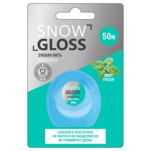 Зубная нить SnowGloss Mint Fresh, 50м