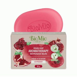 Мыло натуральное BioMio 90г гранат и базилик