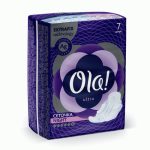 Прокладки OLA! Ultra Night 7шт с ионами серебра бархатистая сеточка