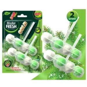 Master FRESH GOLD подвесной блок для унитаза DUO EFFECT 5в1 ХВОЯ, 2шт / 24