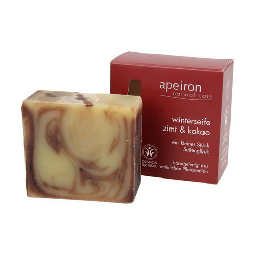 Натуральное мыло "Корица и какао", Apeiron Cinnamon & Cocoa Winter Soap
