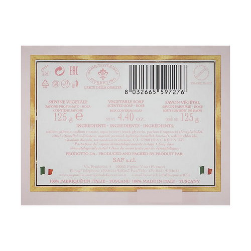 Мыло натуральное "Роза", Saponificio Artigianale Fiorentino Botticelli Rose Soap — изображение 2