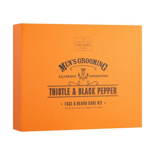 Набор (soap/40g + oil/20ml + f/cr/75ml + comb), Scottish Fine Soaps Men’s Grooming Thistle & Black Pepper
