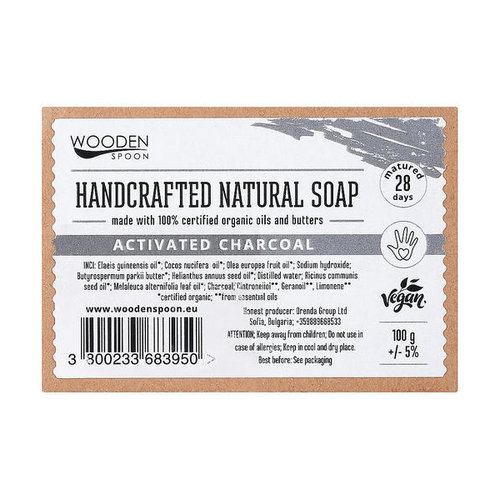 Твердое мыло "Активированный уголь", дельфин, Wooden Spoon Bar Soap — изображение 2