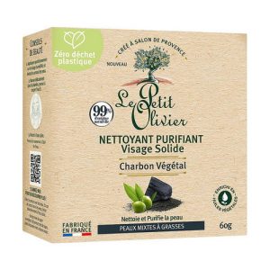Очищающее средство для лица с растительным углем, Le Petit Olivier Solid Cleansing Face Care Purifying Vegetable Charcoal