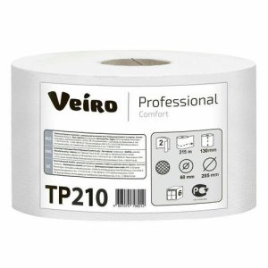 Туалетная бумага для диспенсера Veiro Professional Comfort с ЦВ, 2 слоя, 215 метров (1000 листов)