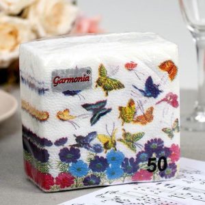 Салфетки бумажные «Гармония цвета. Бабочки», 50 шт