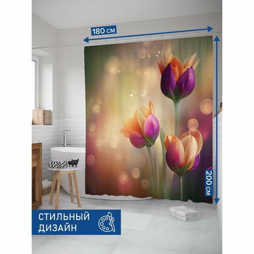 Фотоштора в ванную, размер 180х200 см — изображение 2