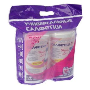 Салфетки для уборки универсальные 22x23 см, 2 рулона по 125 шт, спанлейс