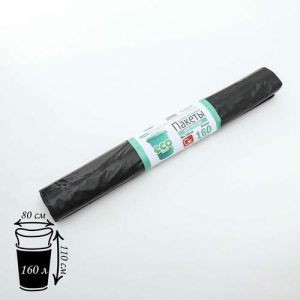 Мешки для мусора 160 л, 25 мкм, 80x110 см, ПВД, 10 шт, цвет чёрный