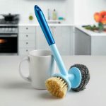 Щётка для мытья посуды 2 в 1 Доляна, 25x12x6,5 см, цвет МИКС