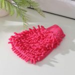 Варежка для уборки Доляна «Букли», 15x20 см, микрофибра односторонняя, цвет МИКС