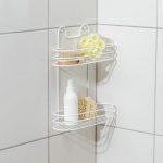 Полка для ванной овальная 2-хярусная, 26,5x9,5x36 см, цвет белый