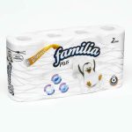 Туалетная бумага Familia Plus, белая, 2 слоя, 8 рулонов