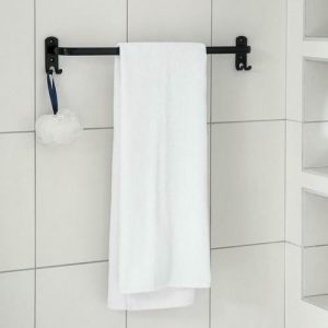 Держатель для полотенец, 4 крючка, 58x10x7,5 см, цвет чёрный