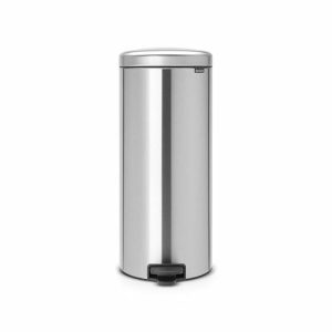 Мусорное ведро Brabantia NewIcon, пластиковое внутреннее ведро, с педалью, цвет стальной матовый, 30 л