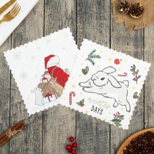 Набор салфеток Доляна Winter days 20х20 см-2 шт, микрофибра