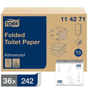 Туалетная бумага Tork листовая (T3), 242 x 36 мягкая