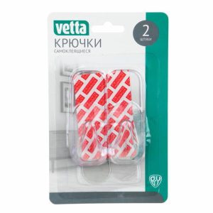 VETTA Крючки самоклеящиеся, 2шт, SR, пластик, 1,5кг, 8х3х3,3см, овальные