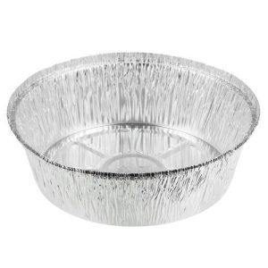 Форма для запекания, алюминиевая фольга, d20,5cм, дно d16,7см, 1405мл, L-край
