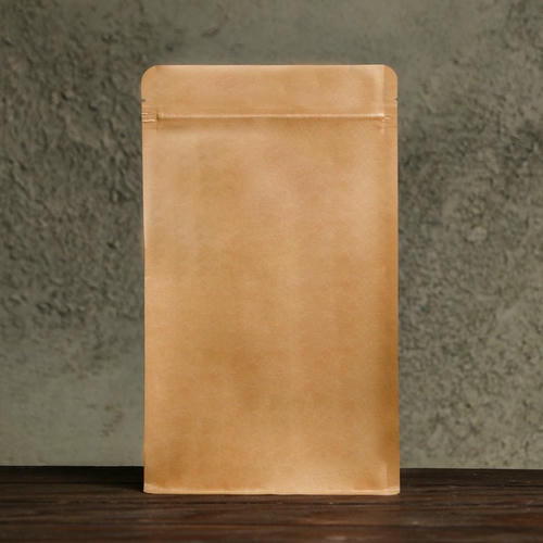 Пакет Zip-lock, крафт, с плоским дном, прямоугольное окно, 14 х 24 см - 50 шт.