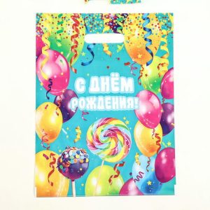 Пакет "Тусовка", полиэтиленовый с вырубной ручкой, 30х40 см, 60 мкм - 50 шт.